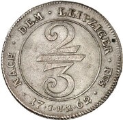 ⅔ Thaler - Frederick V of Dänemark, Germany, 1761-1765 reverse image