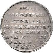 1 Thaler - Anthony Günter Death of Anna Sophia, Germany, 1639 reverse image