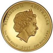 200 Dollars - Elizabeth II 4th Portrait - Dragon and Phoenix - Gold Bullion Coin obverse image
