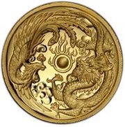 200 Dollars - Elizabeth II 4th Portrait - Dragon and Phoenix - Gold Bullion Coin, Australia, 2017 reverse image