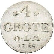 4 Grote - Peter Frederick Louis, Germany, 1792 reverse image