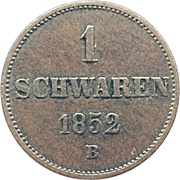 1 Schwaren - Paul Frederick August, Germany, 1852 reverse image