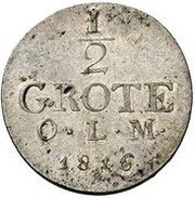½ Grote - Peter Frederick Louis Silver pattern strike, Germany, 1802-1816 reverse image