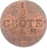 ½ Grote - Peter Frederick Louis, Germany, 1802-1816 reverse image
