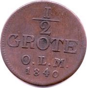 ½ Grote - Paul Frederick August, Germany, 1840 reverse image