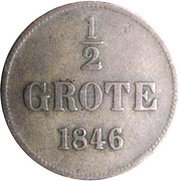 ½ Grote - Paul Frederick August, Germany, 1846 reverse image