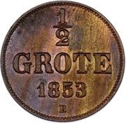 ½ Grote - Peter II, Germany, 1853-1856 reverse image