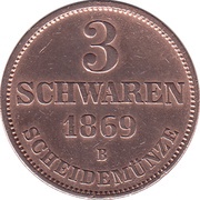 3 Schwaren - Peter II, Germany, 1858-1869 reverse image