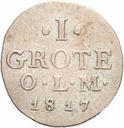 1 Grote - Peter Frederick Louis, Germany, 1817 reverse image