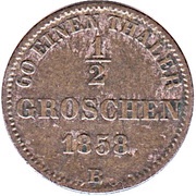 ½ Groschen - Peter II, Germany, 1858-1869 reverse image