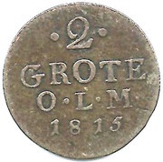 2 Grote - Peter Frederick Louis, Germany, 1815 reverse image