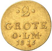 2 Grote - Peter Frederick Louis Gold Pattern, Germany, 1815 reverse image