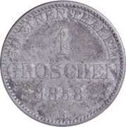 1 Groschen - Peter II, Germany, 1858 reverse image