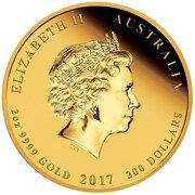 200 Dollars - Elizabeth II 4th Portrait - 70th Wedding Anniversary - Gold Proof obverse image