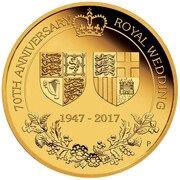 200 Dollars - Elizabeth II 4th Portrait - 70th Wedding Anniversary - Gold Proof, Australia, 2017 reverse image