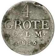 4 Grote - Peter Frederick Louis, Germany, 1816 reverse image