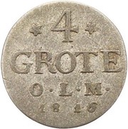 4 Grote - Peter Frederick Louis, Germany, 1816-1818 reverse image