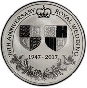 200 Dollars - Elizabeth II 4th Portrait - 70th Wedding Anniversary - Platinum Proof, Australia, 2017 reverse image