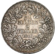 2 Thalers - Paul Frederick August, Germany, 1840 reverse image