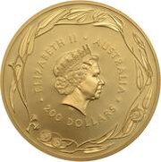 200 Dollars - Elizabeth II 4th Portrait - Kangaroo - Gold Bullion Coin obverse image