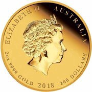 200 Dollars - Elizabeth II 4th Portrait - 65th Anniversary Coronation - Gold Proof obverse image