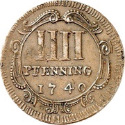 4 Pfennig Domkapitel, Germany, 1740 reverse image