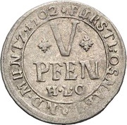 5 Pfennig - Charles of Lothringen, Germany, 1702 reverse image