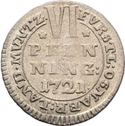 6 Pfennig - Ernest August II of York, Germany, 1721 reverse image