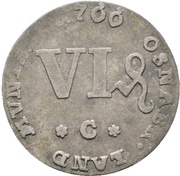 6 Pfennig - Frederick of York, Germany, 1766 reverse image