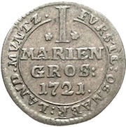 1 Mariengroschen - Ernest August II of York, Germany, 1721 reverse image