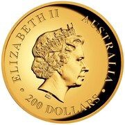 200 Dollars - Elizabeth II 4th Portrait - Australian Kangaroo - Gold Proof Coin obverse image
