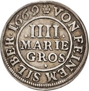 4 Mariengroschen - Ernest August I, Germany, 1669 reverse image