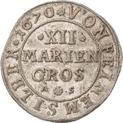 12 Mariengroschen - Ernest August I, Germany, 1669-1670 reverse image