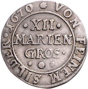 12 Mariengroschen - Ernest August I, Germany, 1669-1670 reverse image