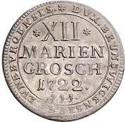 12 Mariengroschen - Ernest August II of York, Germany, 1722-1724 reverse image