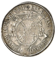 1 Thaler - Francis William of Wartenberg, Germany, 1661 reverse image