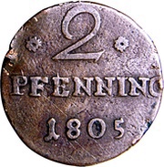 2 Pfennig - Frederick August, Germany, 1791-1805 reverse image
