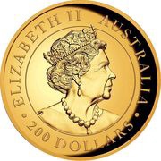 200 Dollars - Elizabeth II 6th Portrait - Kangaroo - Gold Bullion Coin obverse image