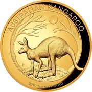 200 Dollars - Elizabeth II 6th Portrait - Kangaroo - Gold Bullion Coin, Australia, 2019 reverse image