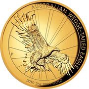 200 Dollars - Elizabeth II 6th Portrait - Wedge-tailed Eagle - Gold Bullion Coin, Australia, 2019 reverse image
