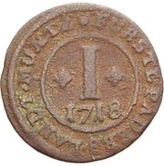 1 Pfennig - Francis Arnold of Metternich, Germany, 1718 reverse image