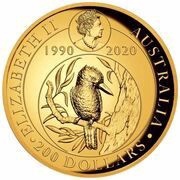 200 Dollars - Elizabeth II 6th Portrait - Kookaburra - Gold Bullion Coin obverse image