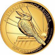200 Dollars - Elizabeth II 6th Portrait - Kookaburra - Gold Bullion Coin, Australia, 2020 reverse image