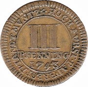 3 Pfenning - Clemens August of Bayern, Germany, 1743 reverse image