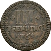 3 Pfennig Sede Vacante, Germany, 1761 reverse image