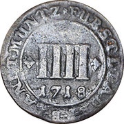 4 Pfennig - Francis Arnold of Metternich, Germany, 1718 reverse image