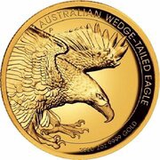 200 Dollars - Elizabeth II 6th Portrait - Australian Wedge-tailed Eagle - Gold Bullion Coin, Australia, 2020 reverse image