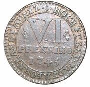 6 Pfenning - Clemens August of Bayern, Germany, 1743-1748 reverse image