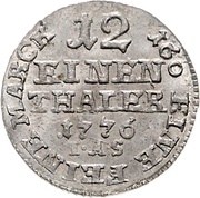 1⁄12 Thaler - William Anthony of Asseburg, Germany, 1763-1776 reverse image