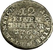 1⁄12 Thaler - William Anthony of Asseburg, Germany, 1764-1766 reverse image